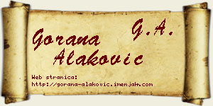 Gorana Alaković vizit kartica
